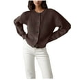thumbnail image 1 of Oplxuo Women's Chunky Knit Button Down Cardigan Sweaters Casual Long Sleeve Fall Winter Open Front Cozy Outerwear, 1 of 4