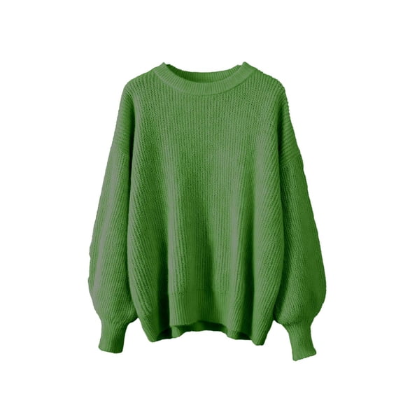 Oplxuo Women's Fall Oversized Sweaters Casual Loose Crewneck Pullover Winter Puff Long Sleeve Office Work Tops Blouse