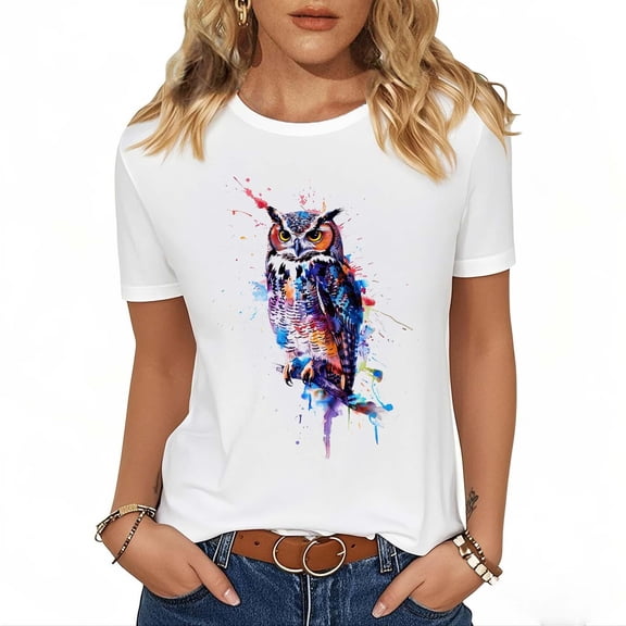 Oplxuo Women's Graphic Tees Casual Summer Funny Printed Short Sleeve Cute T Shirts Tops