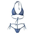 thumbnail image 1 of Oplxuo Women's Halter Mini Bikini Sets Sexy See Through Micro Thong Swimsuit Tie Side Bottom Two Piece Lingerie Bathing Suit, 1 of 2