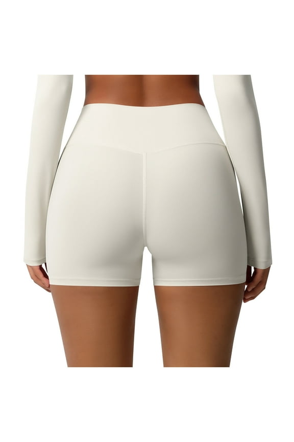 Women's High Waist No Front Seam Scrunch Butt Biker Shorts Booty Lifting Biker Comfy Scrunch Yoga Shorts