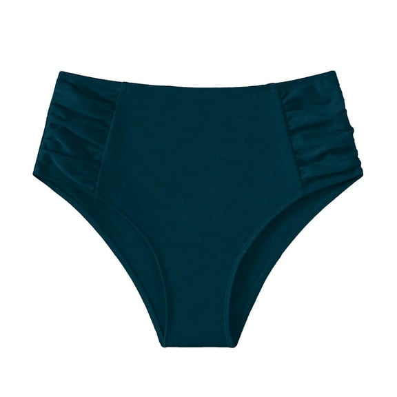 Oplxuo Women's High Waisted Bikini Bottoms Tummy Control Ruched Bathing Suit Full Coverage Tankini Swim Briefs