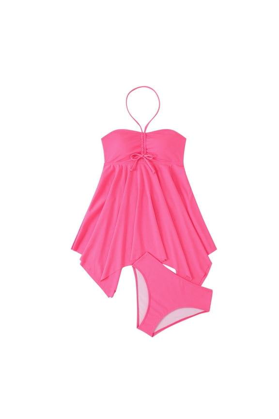 Women's High Waisted Bikini Sets Halter Flowy Swim Tops and Bottoms Swimsuits Tummy Control Two Piece Bathing Suit