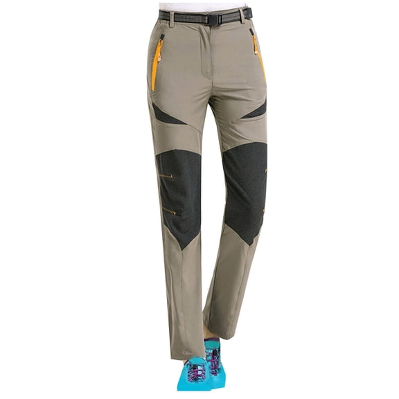 Oplxuo Women's Hiking Pants Colorblock Lightweight Quick Dry Outdoor Travel Camping Safari Pants with Pockets