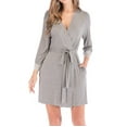 thumbnail image 1 of Oplxuo Women's Lace Trim Modal Robe, Soft Loungewear Short Bathrobe Nightgown With Pockets, 1 of 6