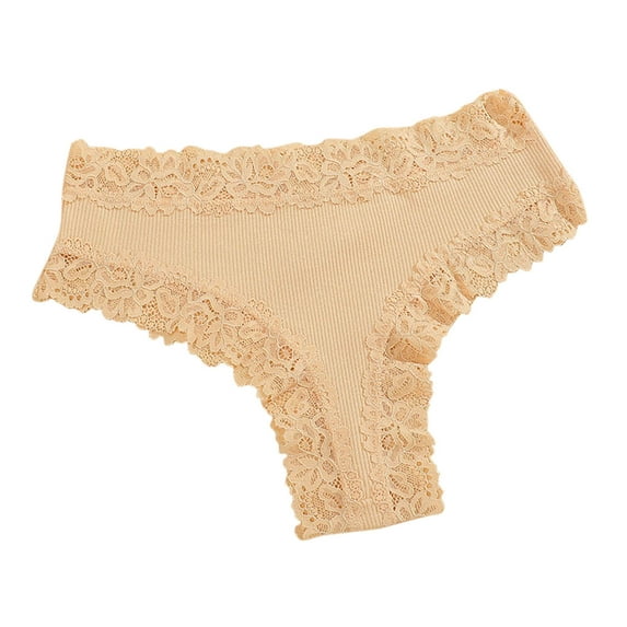 Oplxuo Women's Lace Trim Sexy Low Rise Underwear Cheeky Panties Stretch Soft Breathable Cotton Briefs