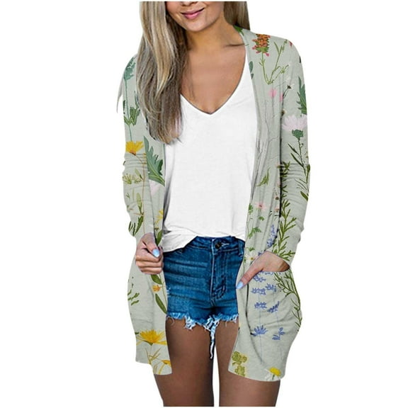 Oplxuo Women's Lightweight Cardigan Sweaters Open Front Long Sleeve Casual Loose Thin Cardigans with Pockets 2025