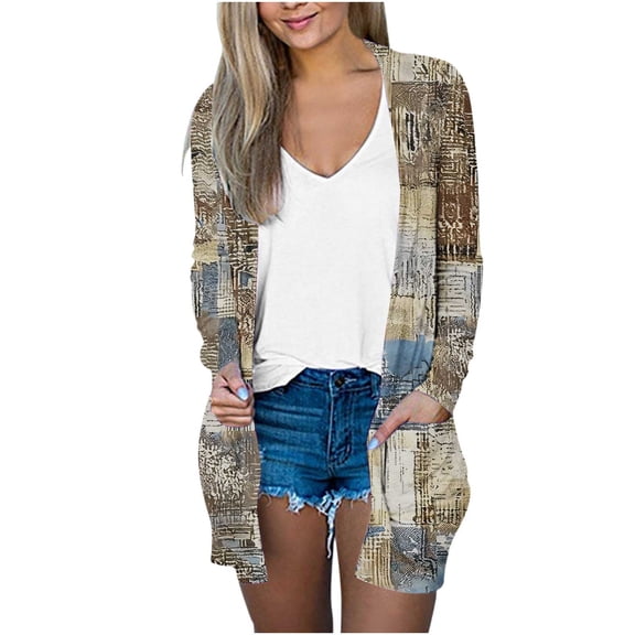 Oplxuo Women's Lightweight Cardigan Sweaters Open Front Long Sleeve Casual Loose Thin Cardigans with Pockets 2025