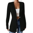 thumbnail image 1 of Oplxuo Women's Linen Blazer Lightweight Long Sleeve Shawl Lapel Suit Jacket Coat for Office Work Travel, 1 of 3