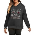 thumbnail image 1 of Oplxuo Women's Merry Christmas Hoodies Long Sleeve Fleece Hooded Drawstring Sweatshirt Pullover Holiday Casual Winter Tops, 1 of 6