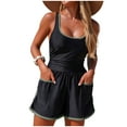 thumbnail image 1 of Oplxuo Women's One Piece Romper Swimsuits Color Block Sporty Slimming Full Coverage Bathing Suit with Built in Bra & Pockets, 1 of 4