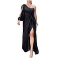 thumbnail image 1 of Oplxuo Women's One Shoulder Formal Prom Dress - Elegant Sleeveless Party Cocktail Evening Maxi Dresses with Slit, 1 of 6