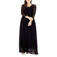thumbnail image 1 of Oplxuo Women's Plus Size Lace Wedding Guests Dress, Elegant 3/4 Sleeve Party Cocktail Evening Patchwork Maxi Dresses, 1 of 2