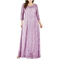 thumbnail image 1 of Oplxuo Women's Plus Size Lace Wedding Guests Dress, Elegant 3/4 Sleeve Party Cocktail Evening Patchwork Maxi Dresses, 1 of 2