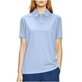 thumbnail image 1 of Oplxuo Women's Polo Shirts Cotton 3-Button Short Sleeve Collared Tops Summer Cool Shirt Uniform Casual Shirts, 1 of 7