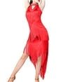thumbnail image 1 of Oplxuo Women's Sequins Latin Dance Fringe Dresses, 20s Vintage Gatsby Cocktail Flapper Dress Sexy Tango Ballroom Costumes, 1 of 3