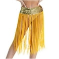 thumbnail image 1 of Oplxuo Women's Sexy Fringe Tassel Skirt Sparkly Sequin Patchwork Belly Dance Cover Up Skirt Hip Scarf Rave Costume, 1 of 2