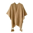 thumbnail image 1 of Oplxuo Women's Shawl Wraps - Knitted Hollow Cardigans - Casual Poncho Cape Open Front Sweater with Tassels, 1 of 3