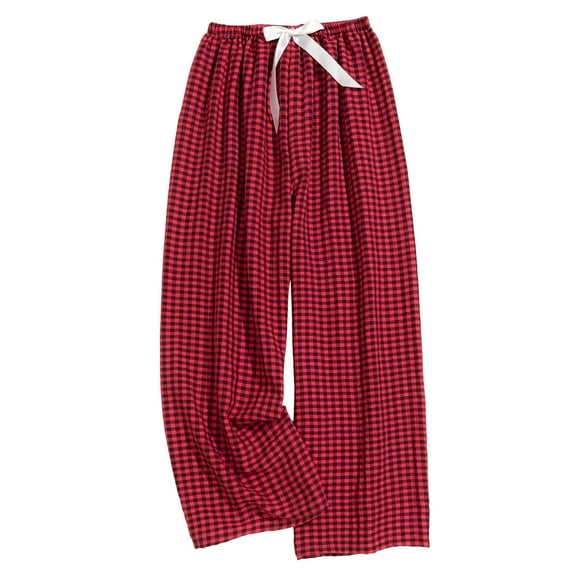 Oplxuo Women's Striped Gingham Boxer Pants Cotton Pajama Lounge Pj Casual Plaid Trousers Y2K Beach Bottoms with Pockets