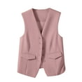 thumbnail image 1 of Oplxuo Women's Suit Vest Sleeveless Blazer Tank Tops V Neck Button Down Business Work Waistcoat with Pockets, 1 of 5