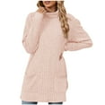 thumbnail image 1 of Oplxuo Women's Turtleneck Sweater Dress Loose Fit Long Sleeve Crewneck Tunic Tops Elegant Pullover Knit Mini Dresses, 1 of 4