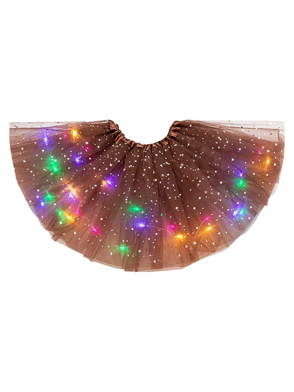 Women's Tutu Skirt Light Up Tutus Layered Tulle Ballet Dance Skirt Sparkly Party Tutu Costume for Women