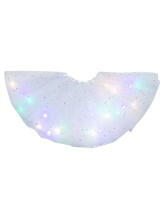 Women's Tutu Skirt Light Up Tutus Layered Tulle Ballet Dance Skirt Sparkly Party Tutu Costume for Women