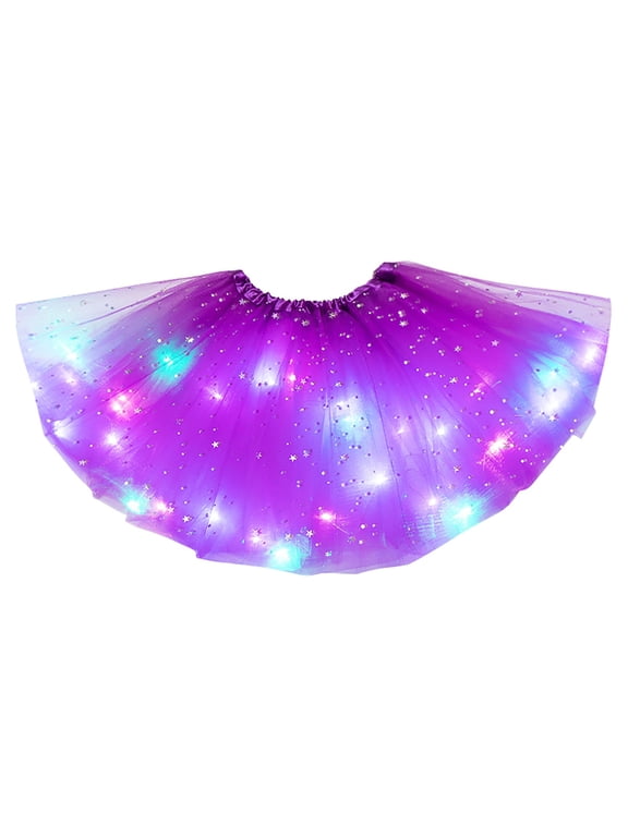 Women's Tutu Skirt Light Up Tutus Layered Tulle Ballet Dance Skirt Sparkly Party Tutu Costume for Women