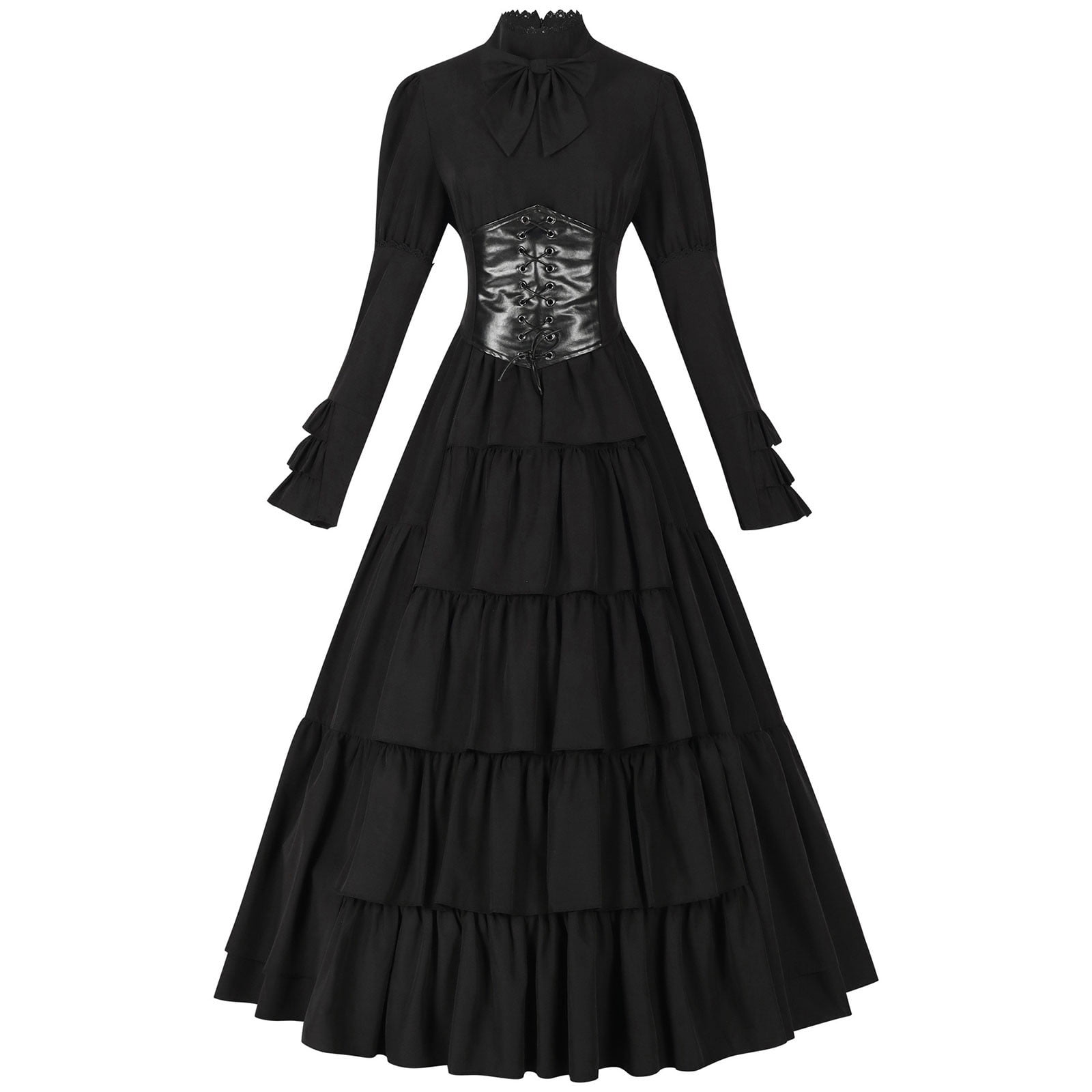 Oplxuo Women's Victorian Corset Dress Vintage Floor Lenght Ruffle Layered  Medieval Gothic Rococo Ball Gown Cosplay Dresses - Walmart.com