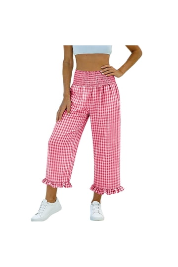 Cropped Plaid Pants