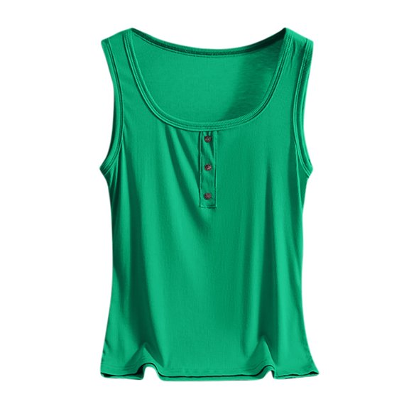 Oplxuo Womens 2025 Summer Tank Tops Ribbed Knit Slim Fit Sleeveless Henley Shirts Casual Basic Button Up Blouse