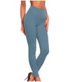 thumbnail image 1 of Oplxuo Womens Ankle Length Leggings Buttery Soft High Waisted Stretch Basic Solid Full Length Leggings Pants, 1 of 3