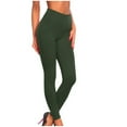 thumbnail image 1 of Oplxuo Womens Ankle Length Leggings Buttery Soft High Waisted Stretch Basic Solid Full Length Leggings Pants, 1 of 3
