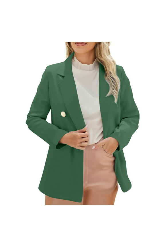 Womens Casual Blazer Jacket Long Sleeve Open Front Work Office Blazer Lapel Button Jacket