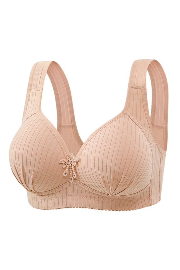 Womens Comfortable Wireless Bra 2 Pack, No Underwire Push Up Bra Adjustable Full Coverage Plus Size Everyday Bra