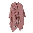 thumbnail image 1 of Oplxuo Womens Cross Front Poncho Sweater Wrap Topper Soft Pashmina Elegant Cape Open Front Cardigan Shawls Cape, 1 of 2