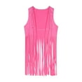 thumbnail image 1 of Oplxuo Womens Fringe Vest 70s Hippie Costume Sleeveless Cowgirl Western Faux Suede Tassel Leather Outerwear, 1 of 6