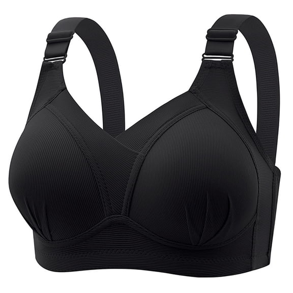 Oplxuo Womens Full Coverage Wireless Bra, Comfortable No Underwire Push Up Adjustable Plus Size Everyday Bra