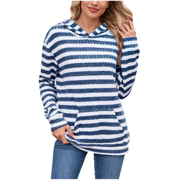 Oplxuo Womens Long Sleeve Shirts Kangaroo Pocket Fashion Hoodies Fall Pullover Sweatshirts