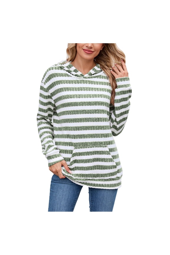 Womens Long Sleeve Shirts Kangaroo Pocket Fashion Hoodies Fall Pullover Sweatshirts