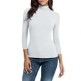 thumbnail image 1 of Oplxuo Womens Long Sleeve Turtle Neck Basic Slim Fitted Ribbed Knit Tops Thermal Shirts, 1 of 7