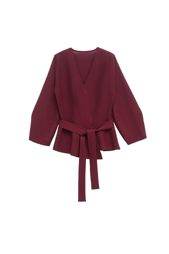 Womens Open Front Sweater Kimono 2025 Fall Winter Fashion Loose Casual Belted Long Sleeve V Neck Cardigan Outerwear