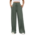 thumbnail image 1 of Oplxuo Womens Ribbed Wide Leg Lounge Pants with Pockets Casual Relaxed Comfy Loose Soft Knit Pajama Pants with Drawstring, 1 of 6