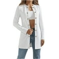 thumbnail image 1 of Oplxuo Womens Stand Collar Blazer Cardigans Slim Fit Button Down Long Sleeve Jackets Lightweight Fall Casual Outerwear, 1 of 5