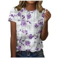 thumbnail image 1 of Oplxuo Womens Summer Tops for Women Short Sleeve Flowered Floral T Shirts Cute Shirts Vintage Graphic Tees Casual Ladies Blouses, 1 of 3