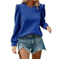 thumbnail image 1 of Oplxuo Womens Tops Dressy Casual 2025 Fall Puff Long Sleeve Crewneck Pullover Solid Color T-Shirts and Blouses, 1 of 7
