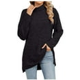 thumbnail image 1 of Oplxuo Womens Turtleneck Ribbed Loose Sweatshirts Pullover Long Sleeve Split Hem Tunic Tops 2025 Fall Clothes, 1 of 7