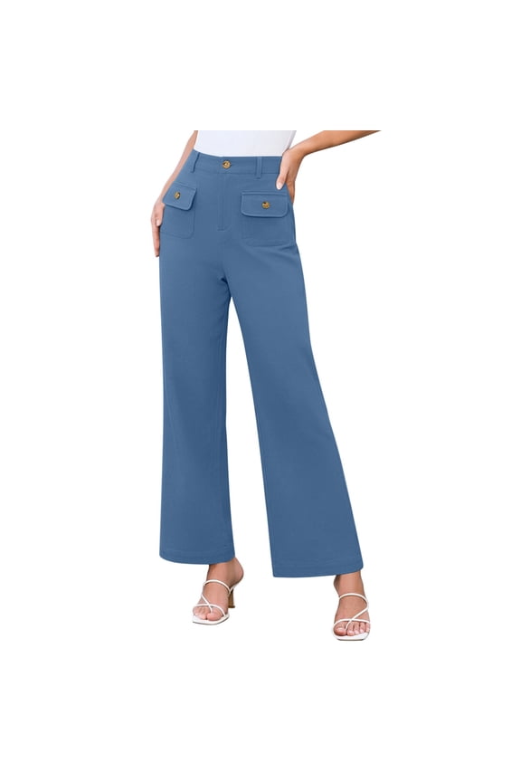 Womens Wide Leg Dress Pants High Waist Yoga Pant Business Casual Pant Work Office Trousers Dressy Pants with Pockets