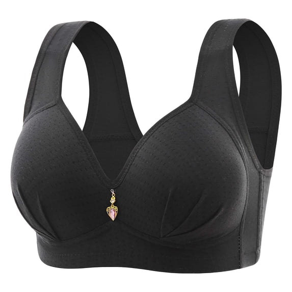 Oplxuo Womens Wireless Bra, Comfortable No Underwire Push Up Bra Adjustable Full Coverage Plus Size Everyday Bra