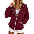 thumbnail image 1 of Oplxuo Zip Up Hoodie Women Oversized 2026 Zip Up Y2K Hoodies Casual Long Sleeve Sweatshirts Fall Spring Track Jackets, 1 of 6
